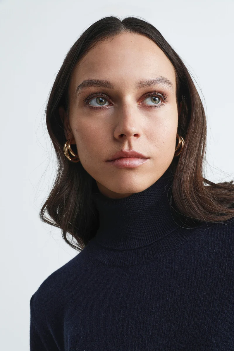 Abito dolcevita in lana - BLU