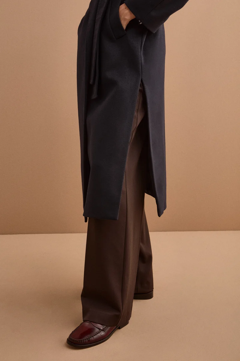Cappotto lungo in lana e cashmere - BLU