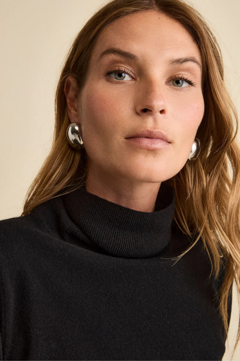 Dolcevita in lana e cashmere - NERO