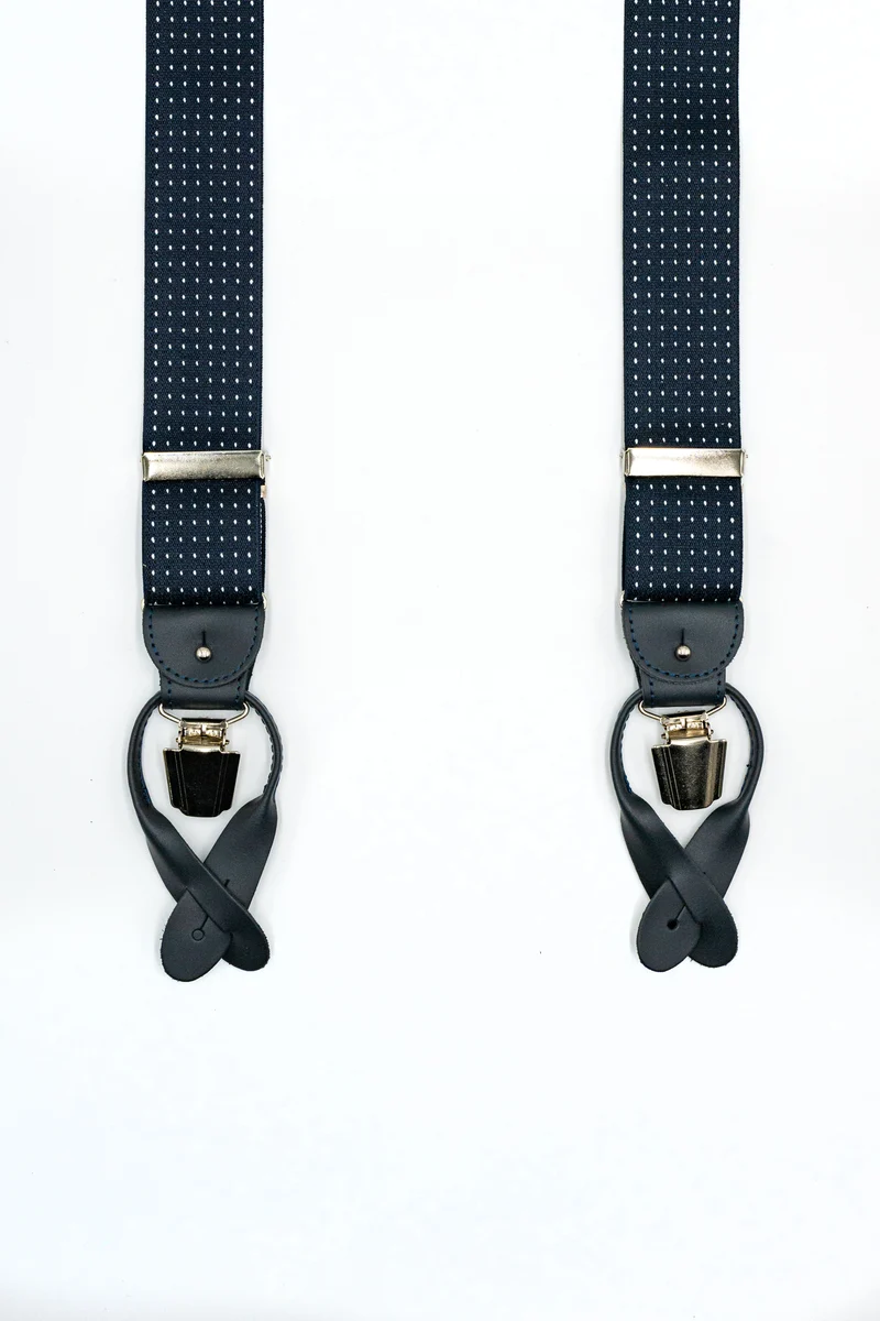 Bretelle Elasticizzate con Clip e Asole in Pelle - POIS BLU