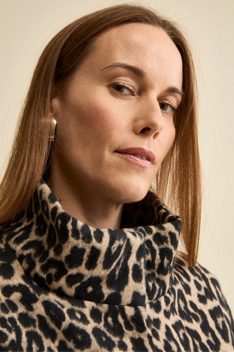 Cappotto Corto Svasato in Fantasia Animalier - MACULATO MORO