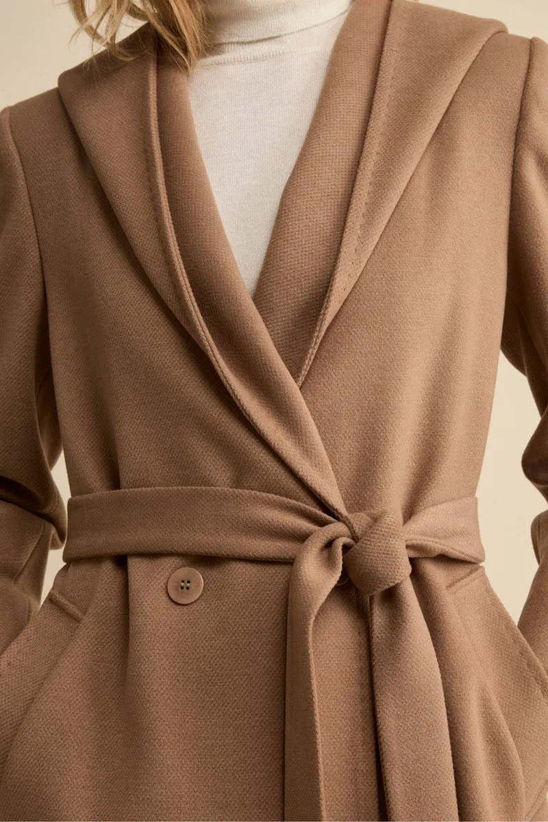 Cappotto Lungo con Cintura e Cappuccio - CAMMELLO