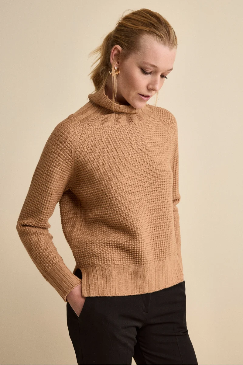 Dolcevita Morbido Lavorato in Lana Merino - CAMMELLO