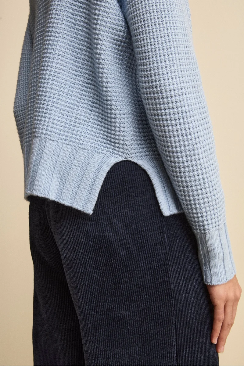Dolcevita Morbido Lavorato in Lana Merino - AZZURRO