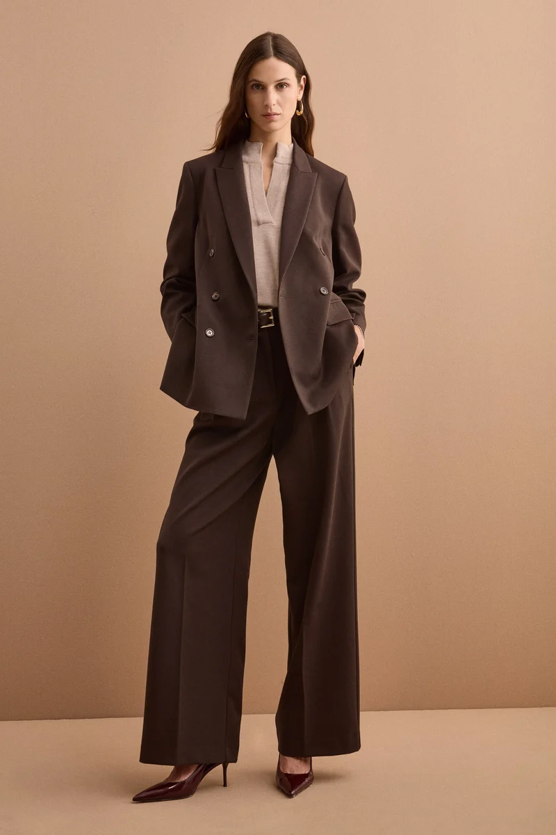 Blazer Doppiopetto Foderato Revers Punto Lancia - T.MORO