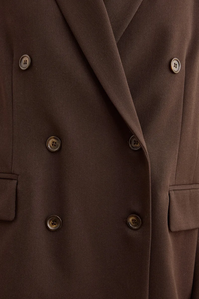 Blazer Doppiopetto Foderato Revers Punto Lancia - T.MORO