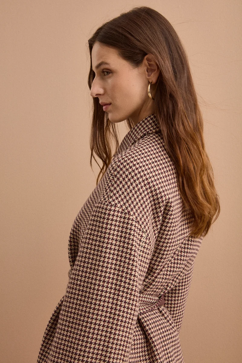 Overshirt in Misto Cotone con Cintura - P/POULE MARRONE