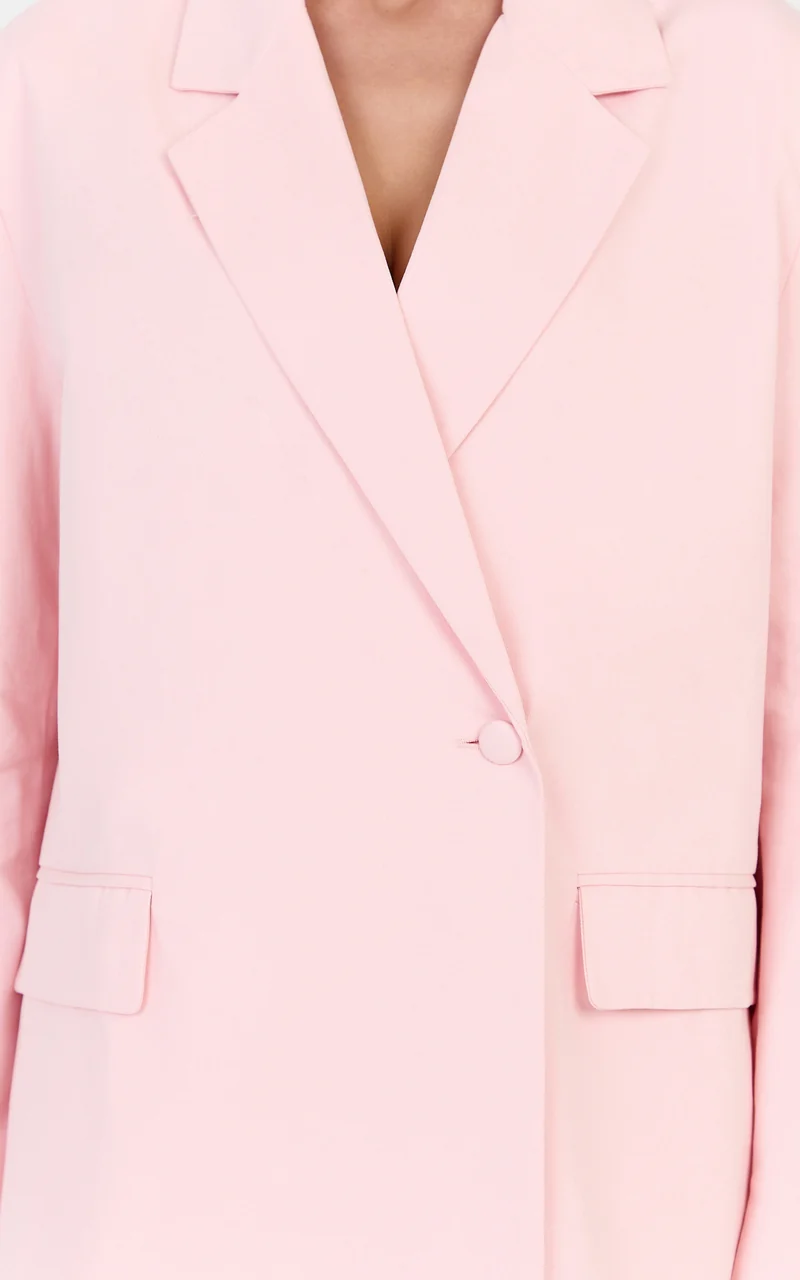 Virginia Jacket - Oversized Double Breasted Blazer in Baby Pink