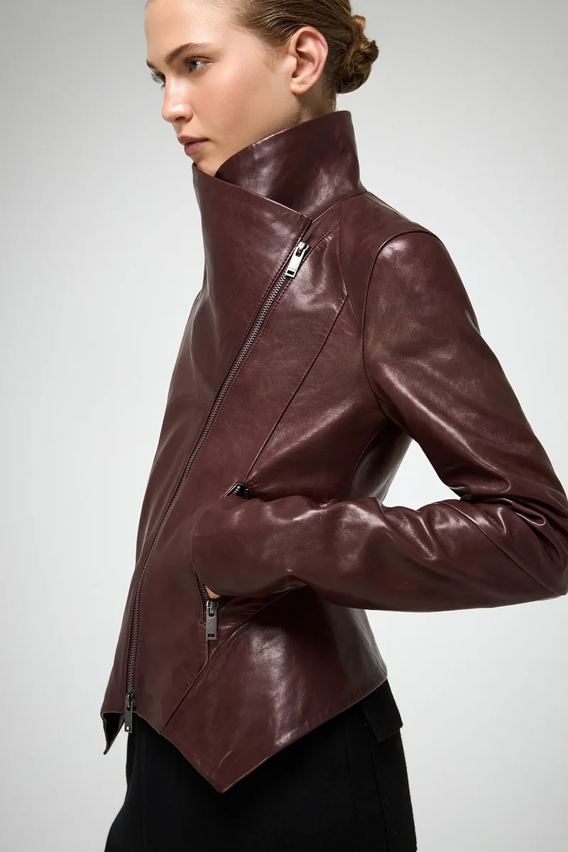 Sigrid - Kirsche Lederjacke