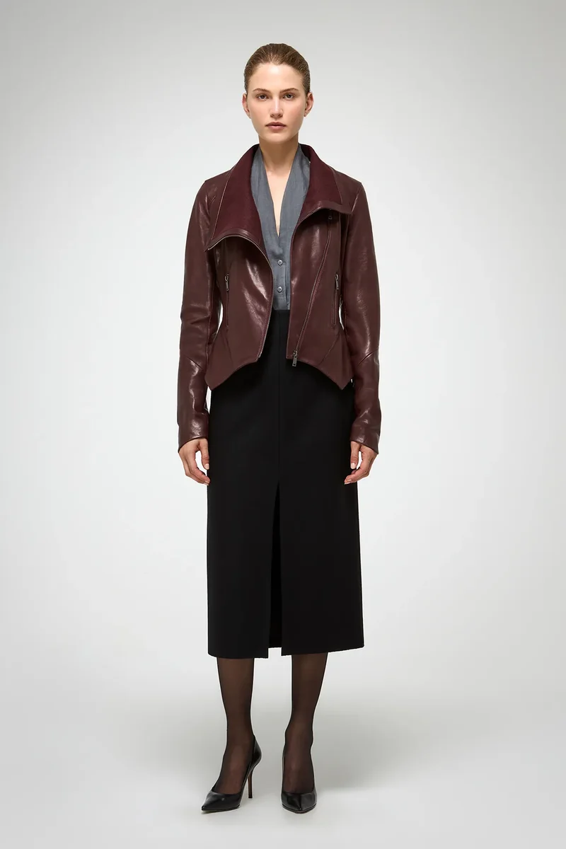 Sigrid - Kirsche Lederjacke