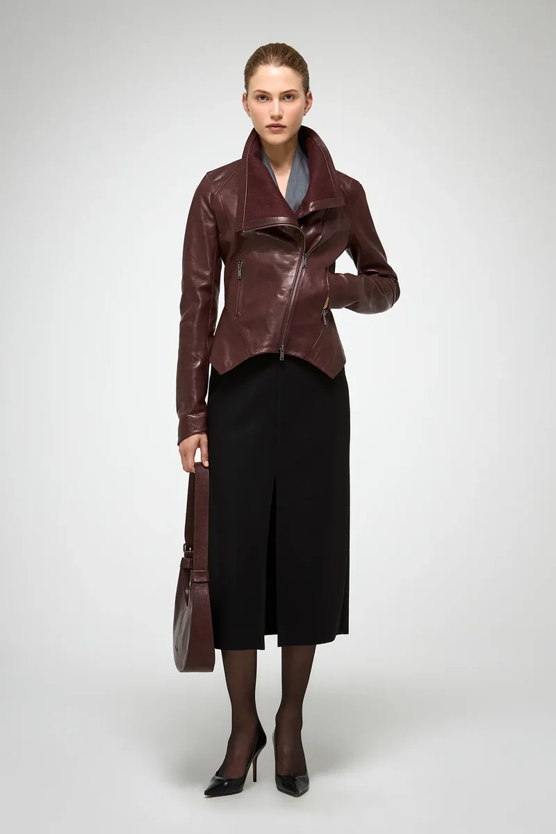 Sigrid - Kirsche Lederjacke