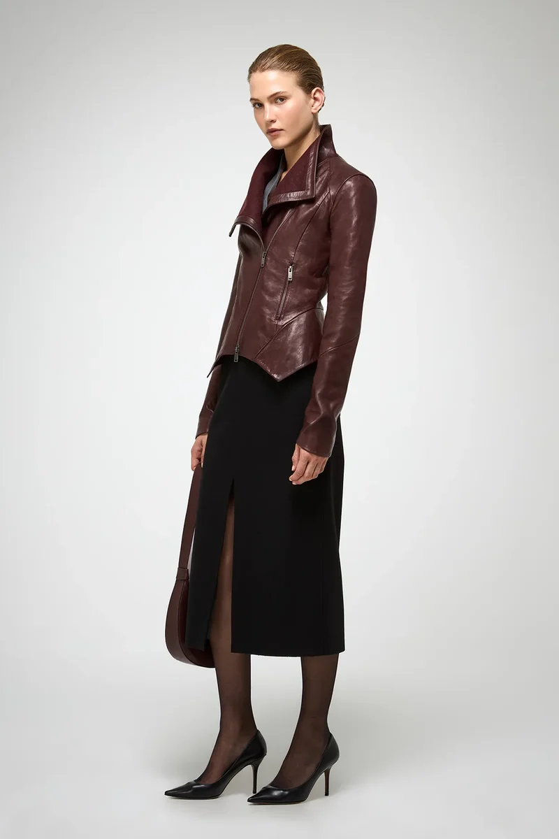 Sigrid - Kirsche Lederjacke