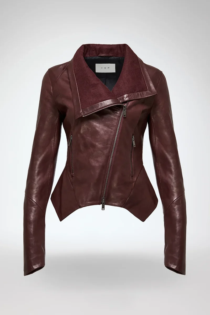 Sigrid - Kirsche Lederjacke