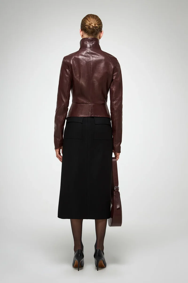 Sigrid - Kirsche Lederjacke