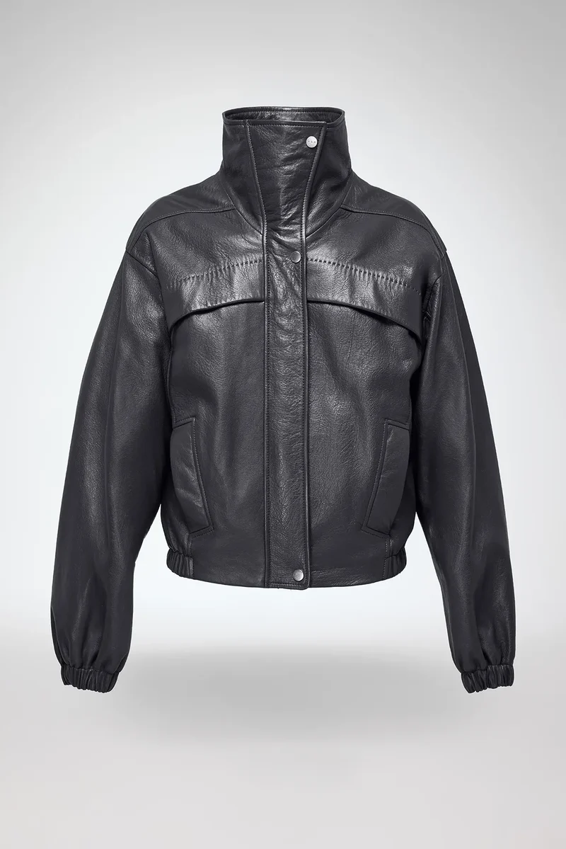 Eli - Anthrazitfarbene Lederjacke