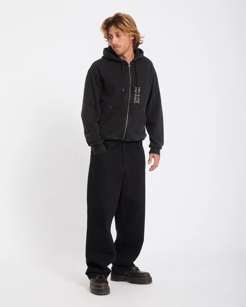 Studder Zip Hoodie - Black