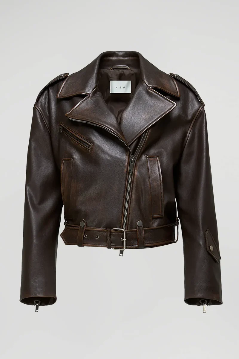 Anya - Braune Lederjacke