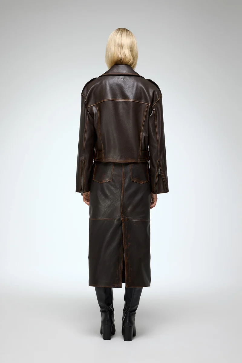 Anya - Braune Lederjacke