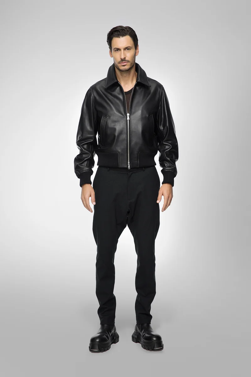 Simon - Schwarze Lederjacke