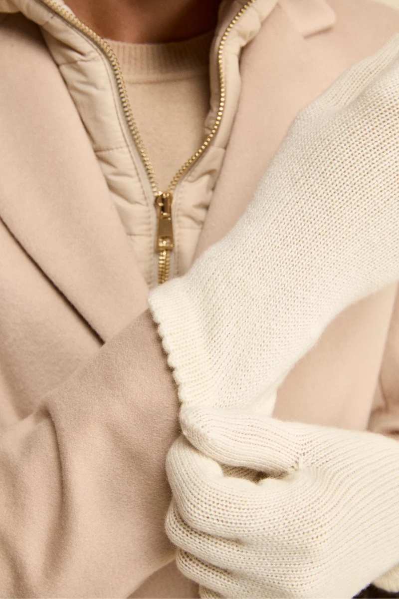 Guanti in cashmere - PANNA