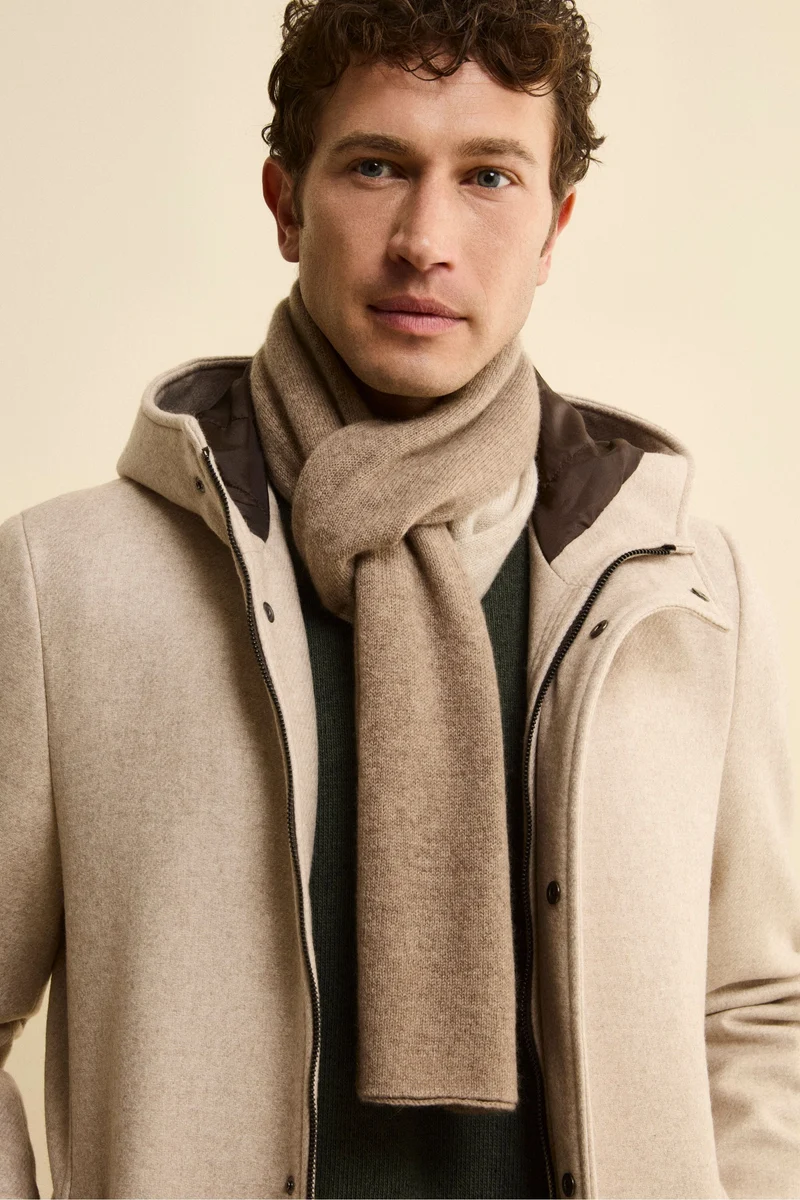 Scaldacollo in cashmere bicolore - BEIGE/MARRONE