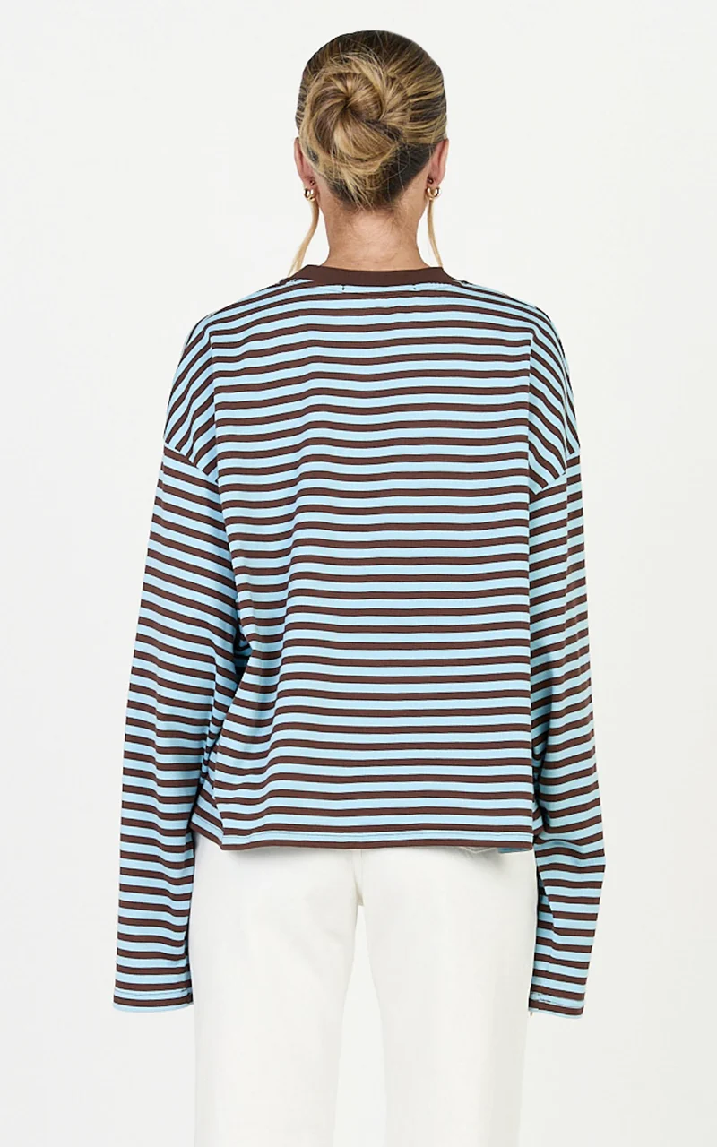 Lioness - Bloom Long Sleeve in Chocolate Sea Stripe