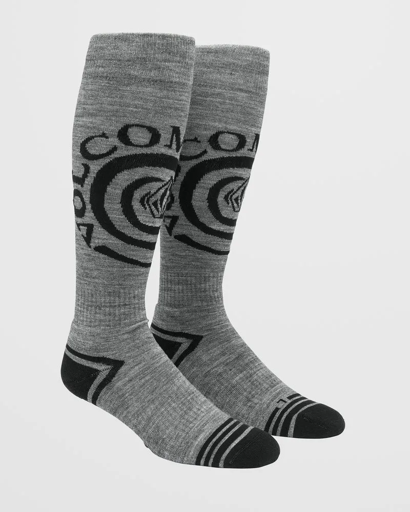 Spiral Over-The-Calf Socken - Heather Grey