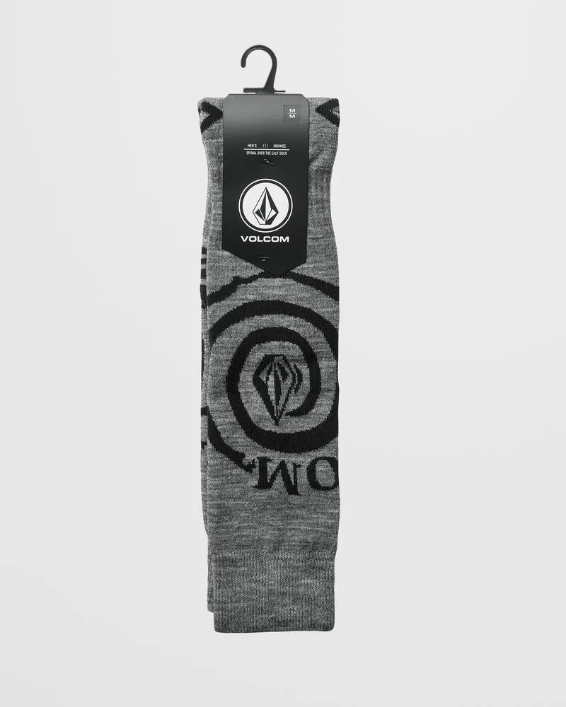 Spiral Over-The-Calf Socken - Heather Grey