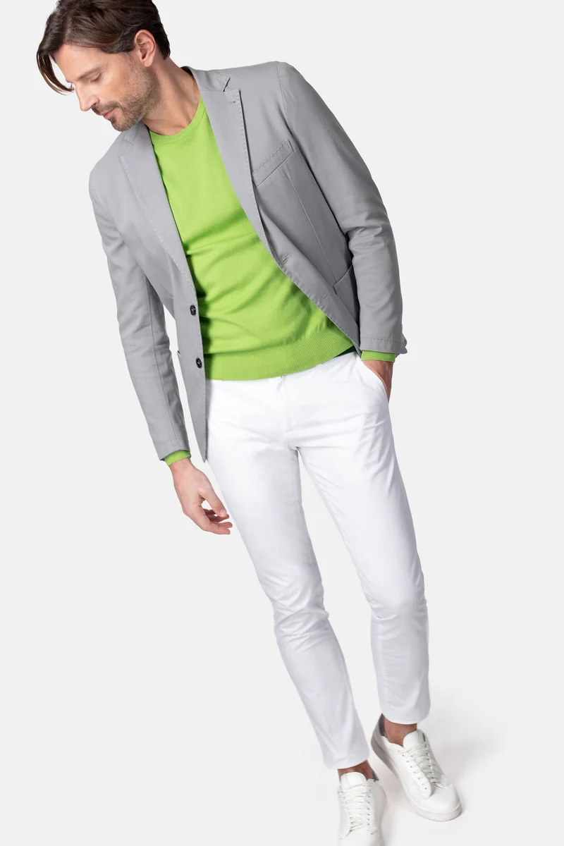 Maglia girocollo in cotone - VERDE PRATO