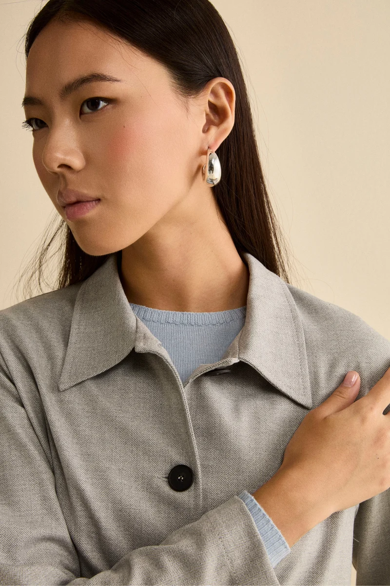 Giacca Corta Overshirt Spigata - GRIGIO SPIGATO