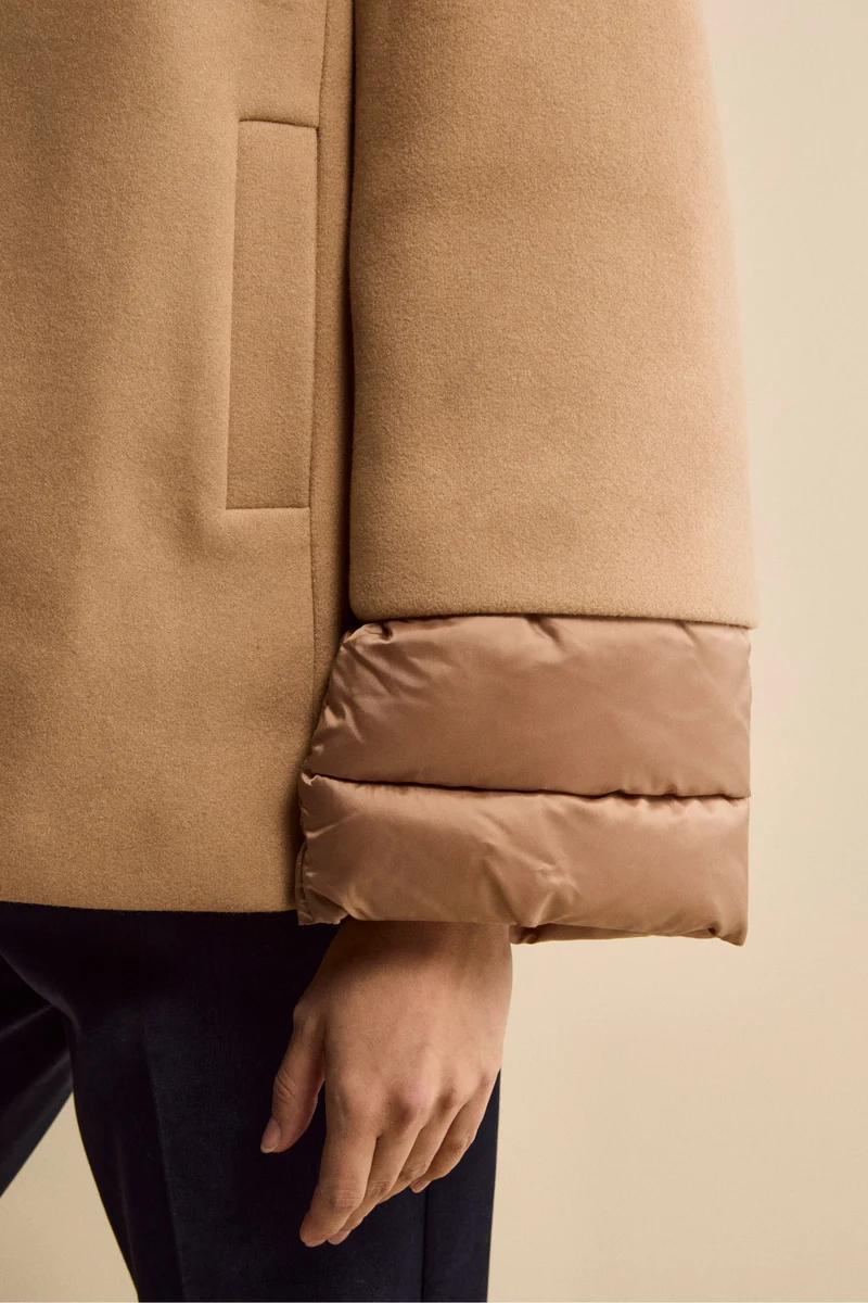 Giubbotto Imbottito Svasato con Zip - CAMMELLO