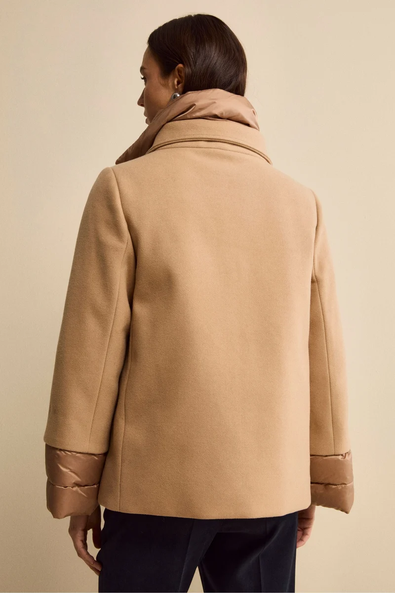 Giubbotto Imbottito Svasato con Zip - CAMMELLO