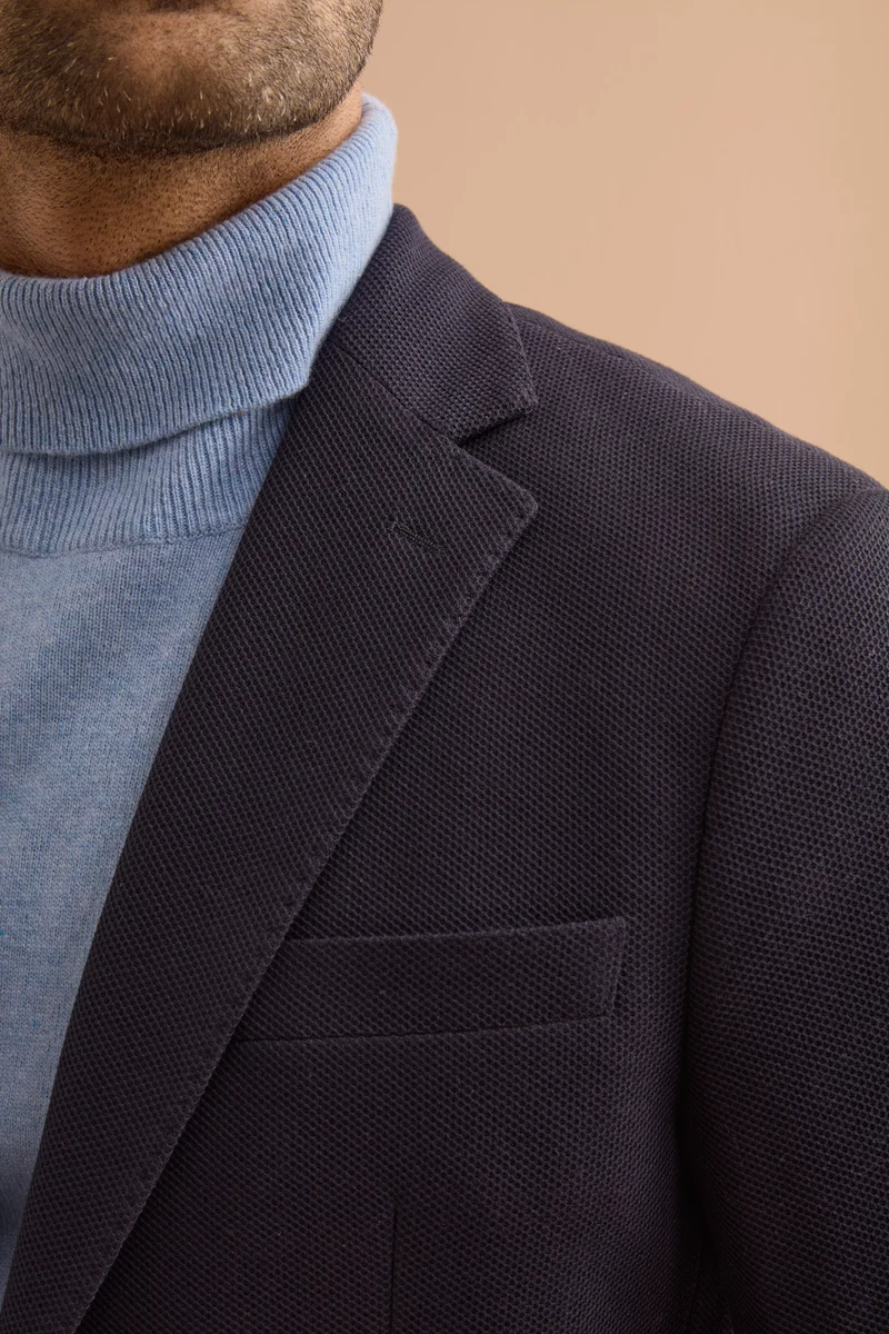 Giacca Slim Fit Monopetto con Revers Classico - BLU