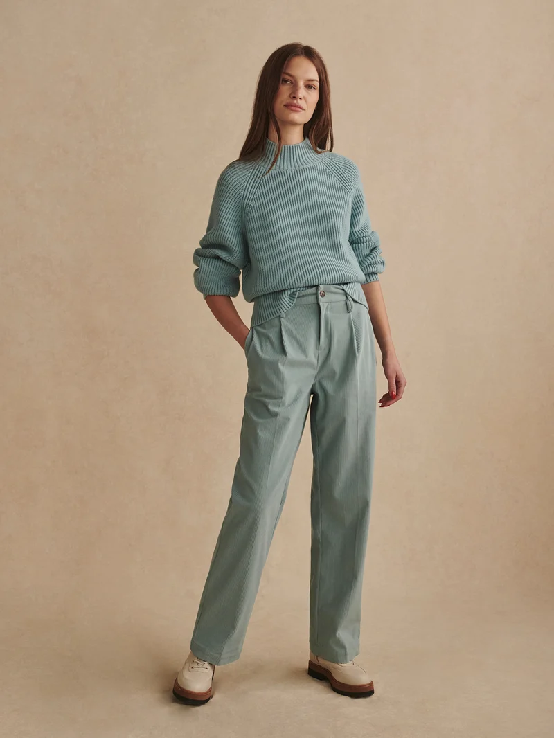 Plush Cord Straight Leg Trouser