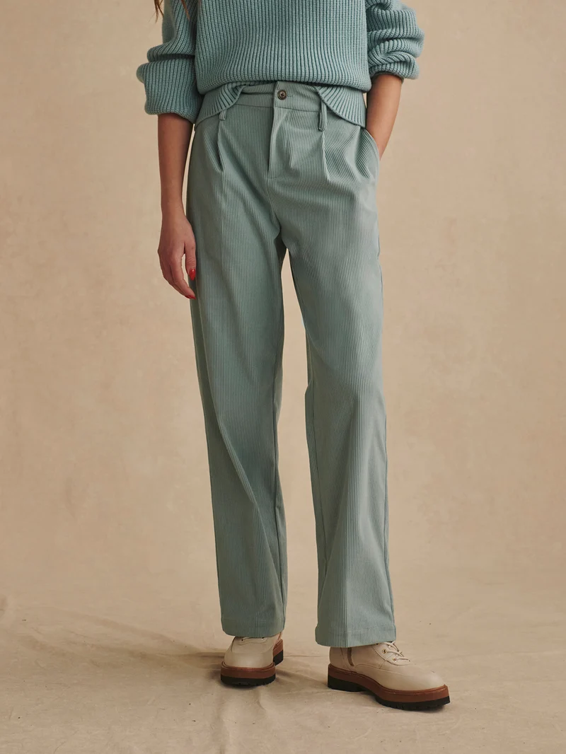 Plush Cord Straight Leg Trouser