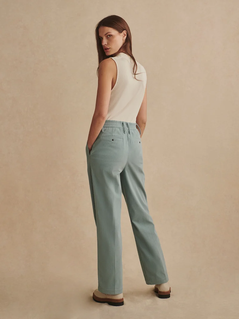 Plush Cord Straight Leg Trouser