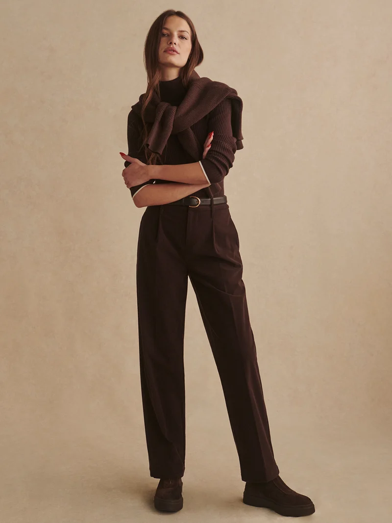 Plush Cord Straight Leg Trouser