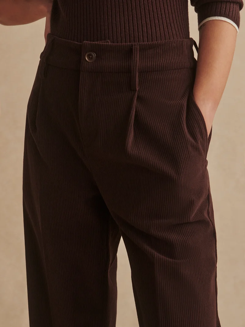 Plush Cord Straight Leg Trouser