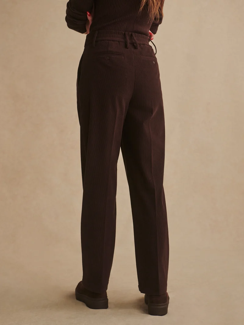 Plush Cord Straight Leg Trouser