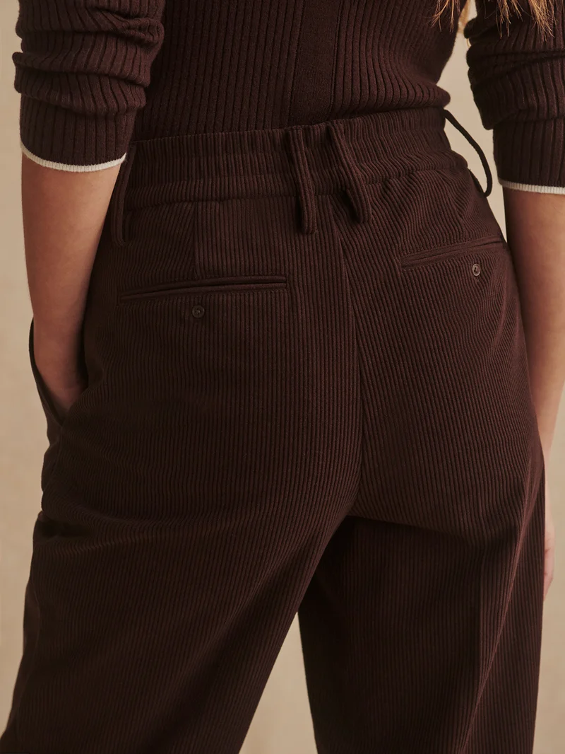 Plush Cord Straight Leg Trouser