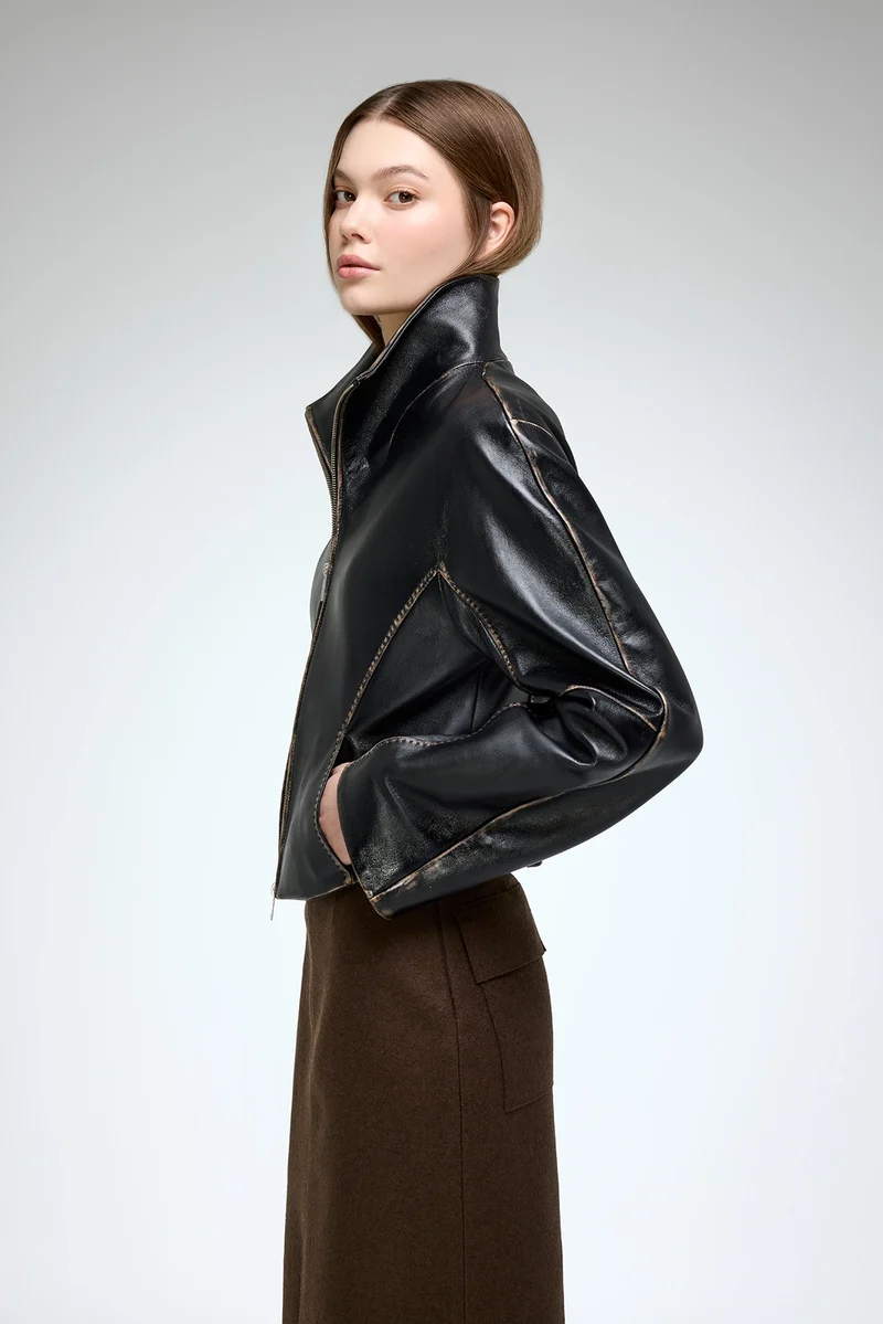 Serra - Schwarze - Lederjacke