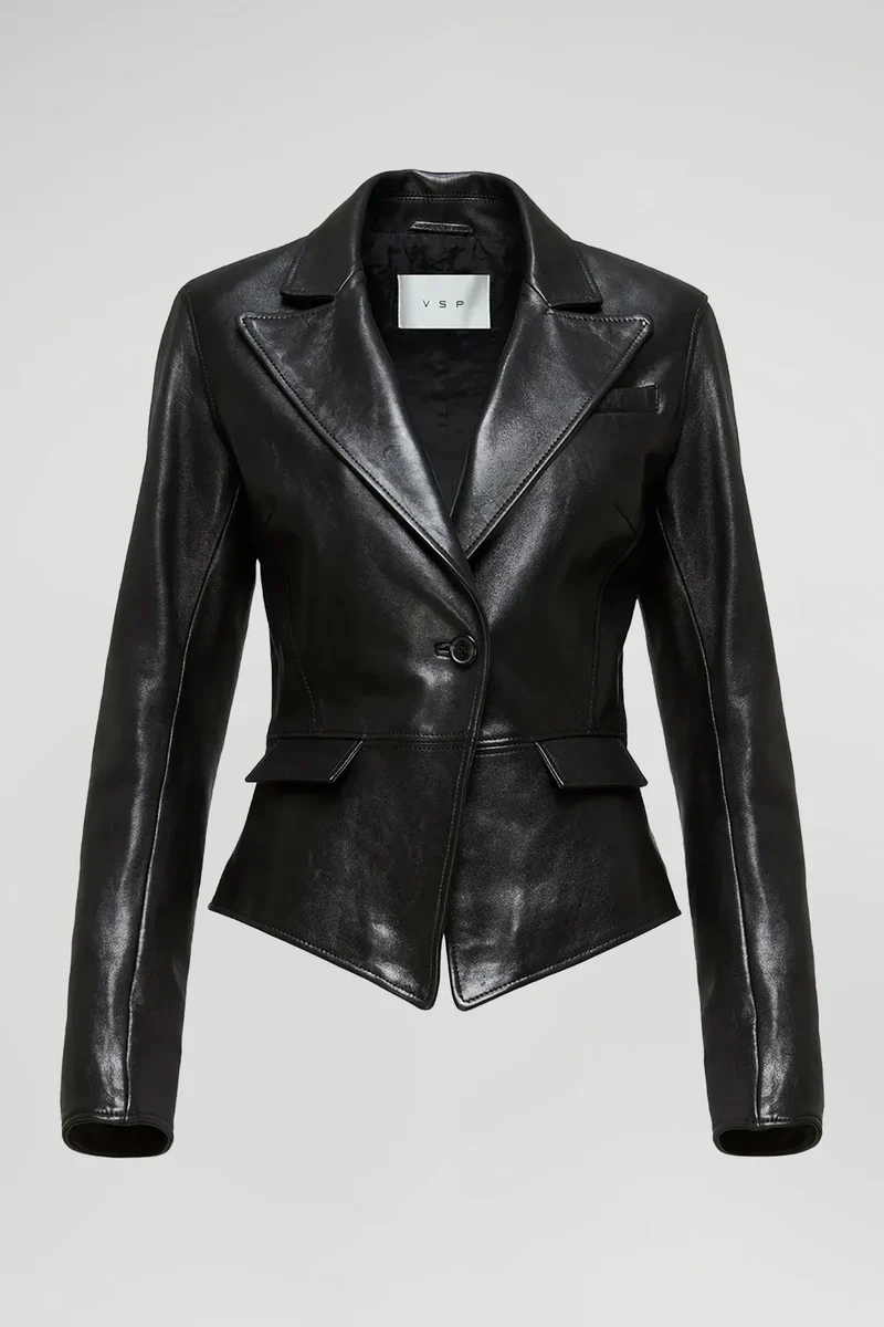 Opal - Schwarze Lederjacke