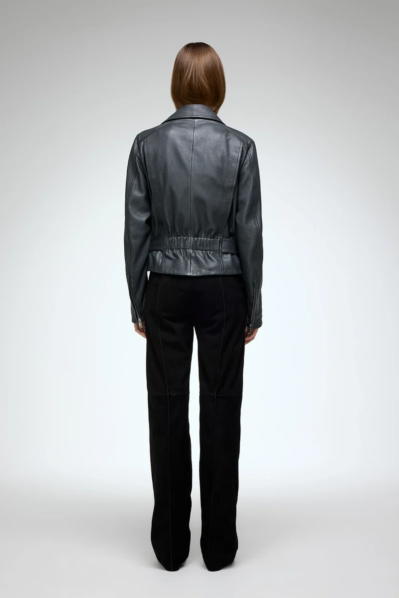 Amelia - Anthrazitfarbene Lederjacke