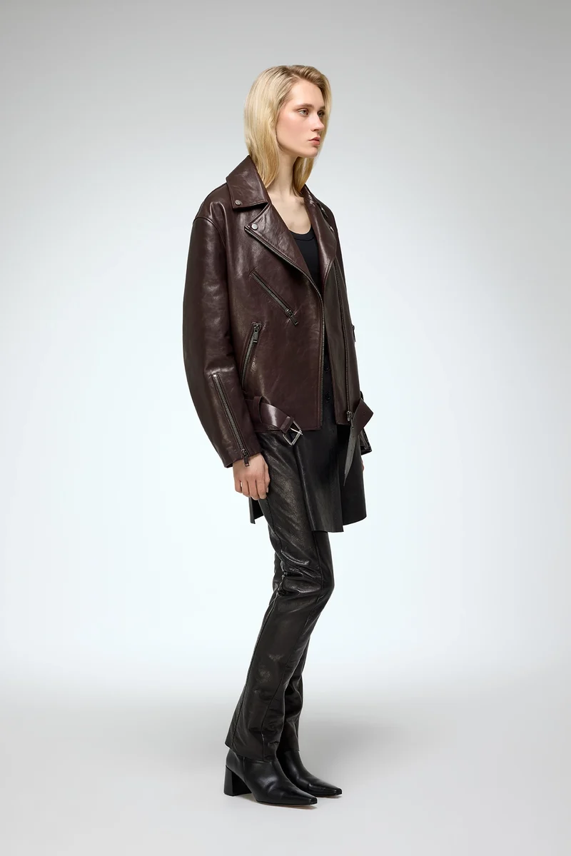 Marielle - Braune Lederjacke