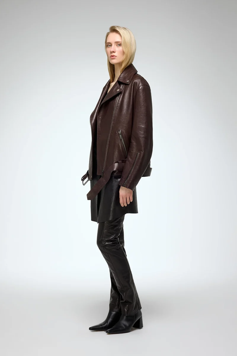 Marielle - Braune Lederjacke