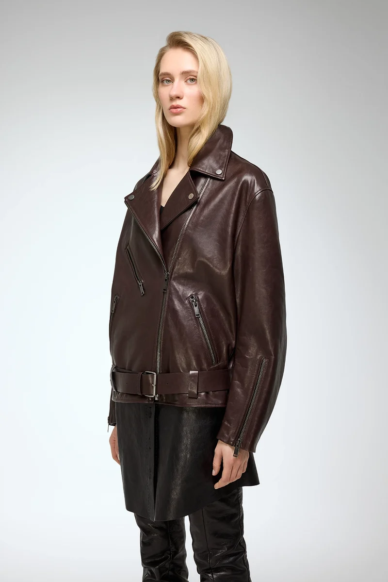 Marielle - Braune Lederjacke