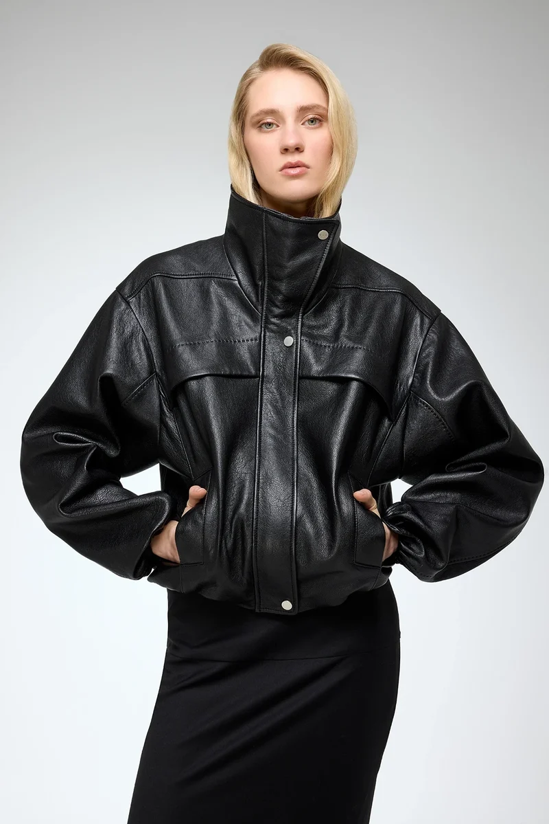 Eli - Schwarze Lederjacke