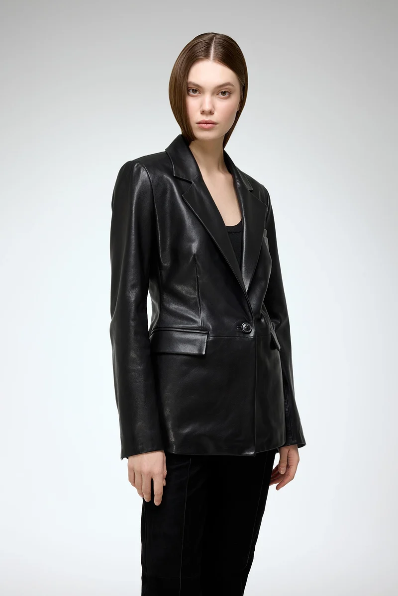 Oceane - Schwarze Lederjacke