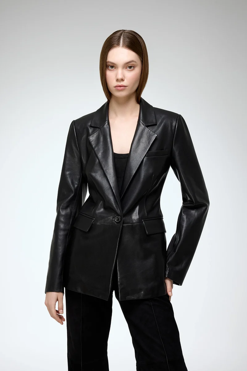 Oceane - Schwarze Lederjacke