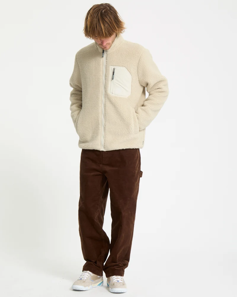 Muzzer Fuzzar Zip Sherpa Sweatshirt - Stone